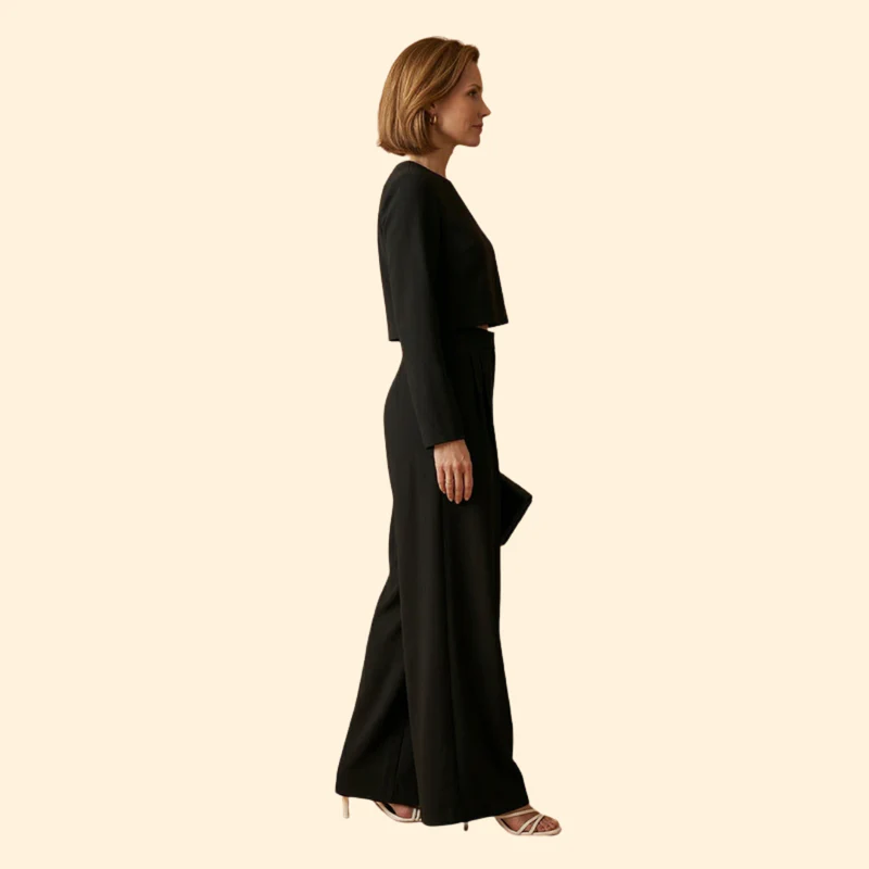 Women’s Long Sleeve Jumpsuit with High Waist - Image 3
