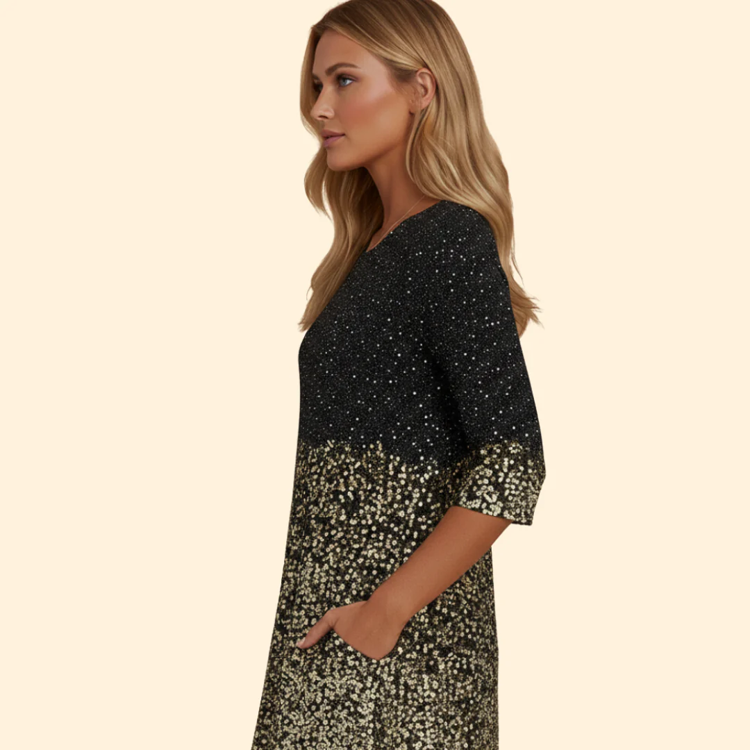 Women’s Long Sleeve Midi Dress with Pockets - Image 5