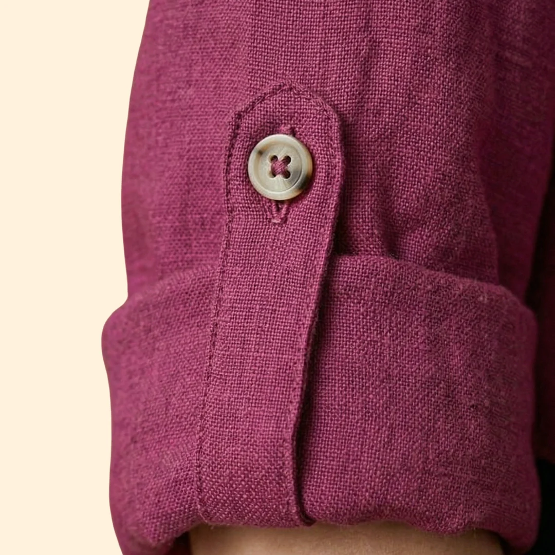 Women’s Loose Blouse with Henley Neckline - Image 7
