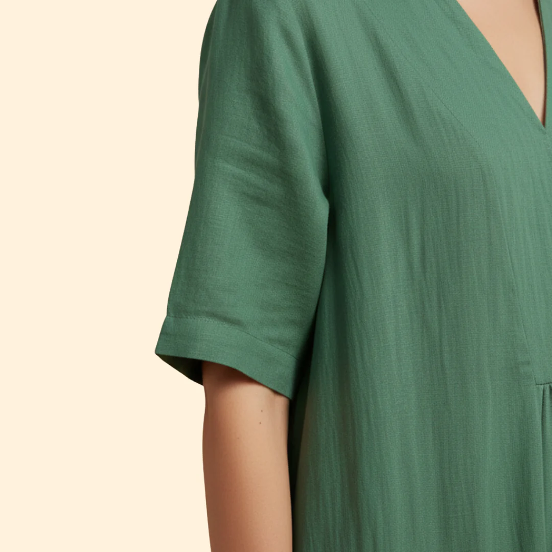 Women's Loose Fit Dress with V-neck - Image 6