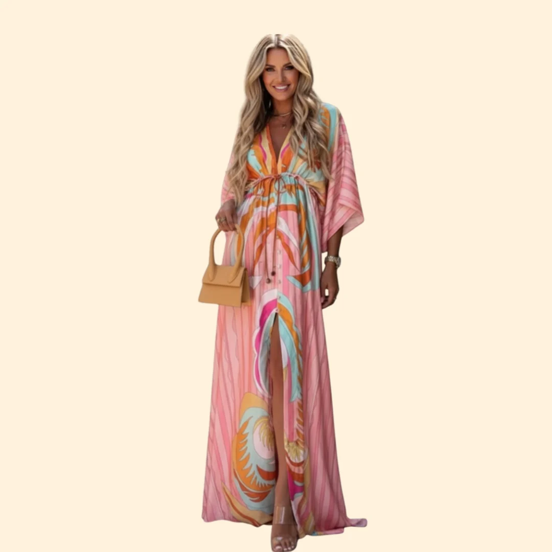 Women’s Maxi Dress with Abstract Print - Image 2