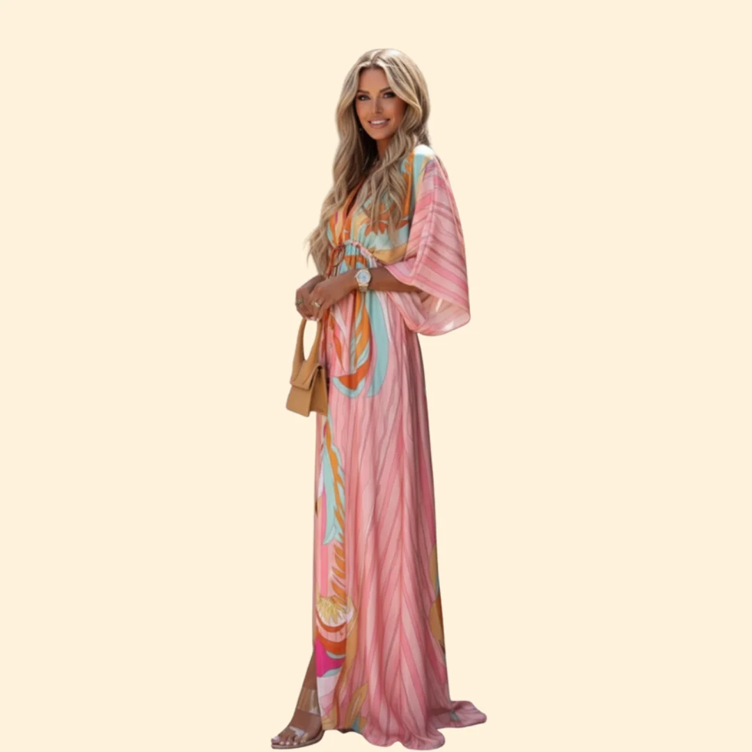 Women’s Maxi Dress with Abstract Print - Image 4