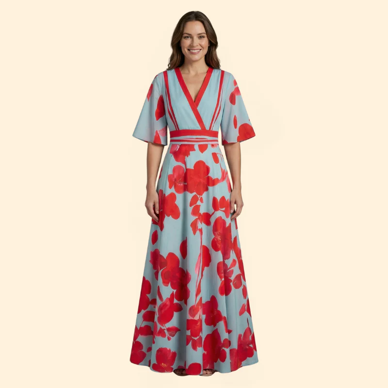 Women’s Maxi Dress with Floral Print - Image 2