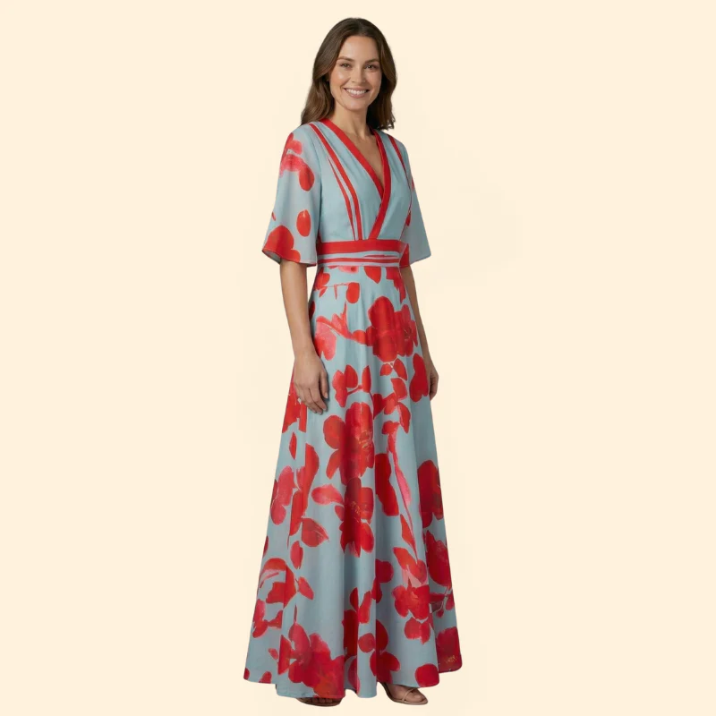 Women’s Maxi Dress with Floral Print - Image 3