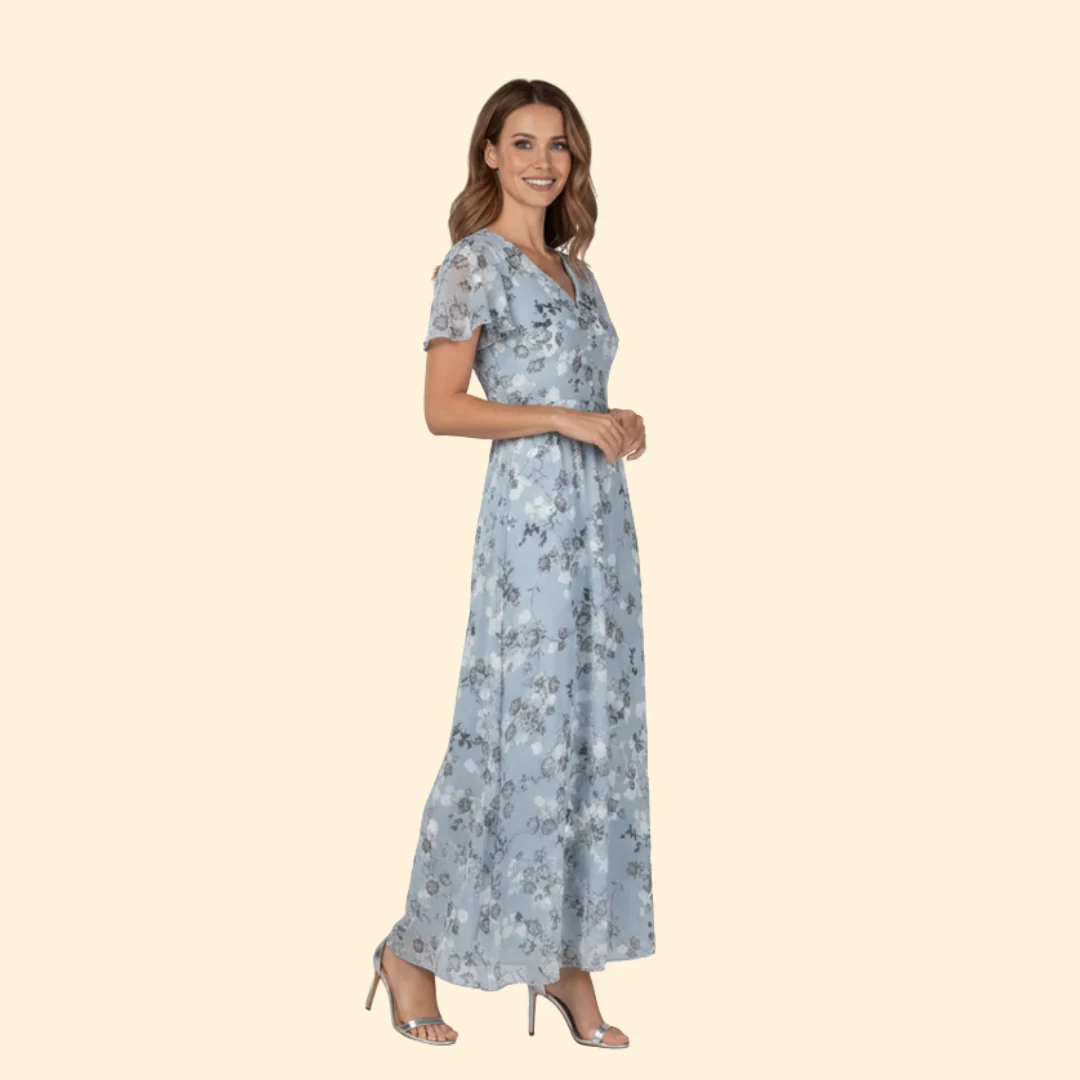 Women’s Maxi Dress with Flutter Sleeves - Image 4