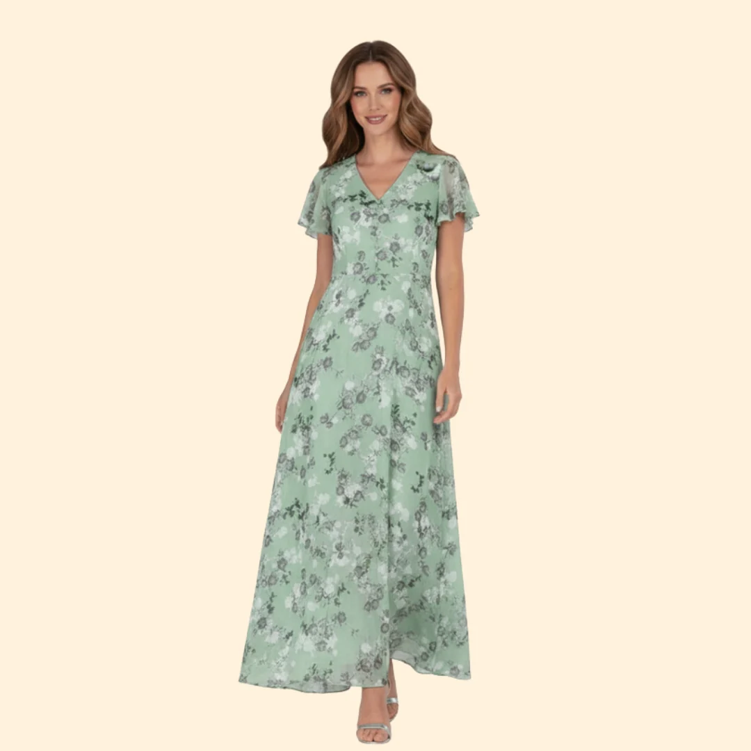 Women’s Maxi Dress with Flutter Sleeves - Image 6