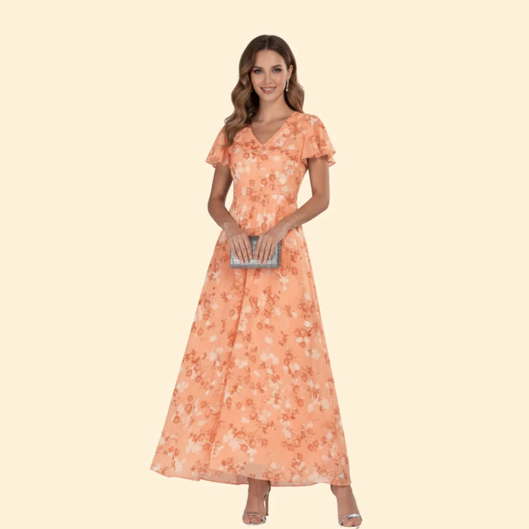 Women’s Maxi Dress with Flutter Sleeves - Image 8