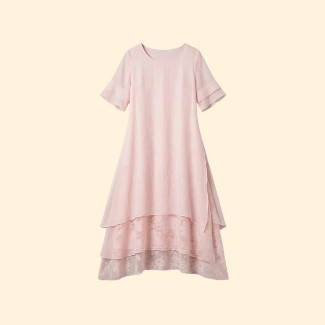 Women’s Maxi Dress with Layered Asymmetric Hem