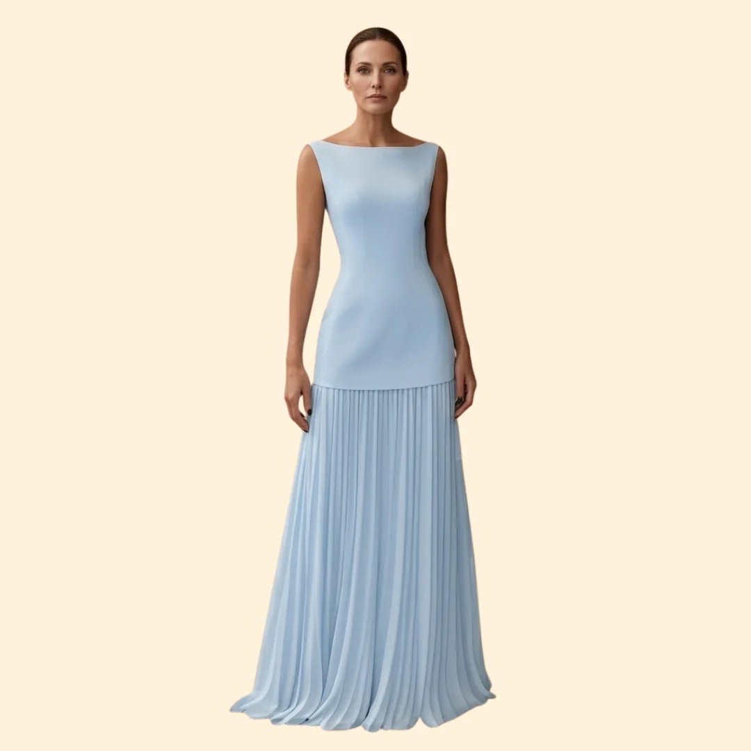 Women’s Maxi Dress with Pleated Skirt - Image 2