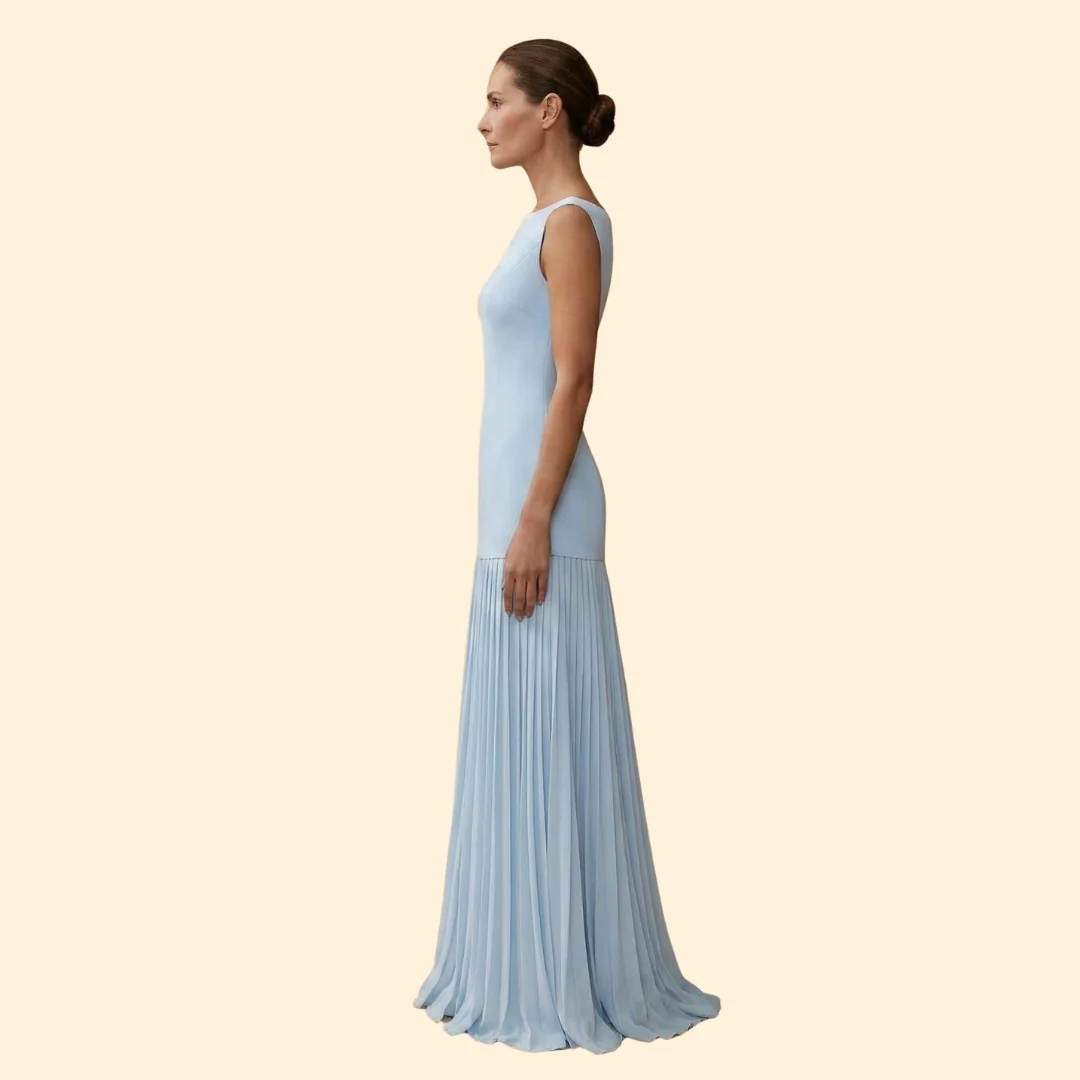 Women’s Maxi Dress with Pleated Skirt - Image 4