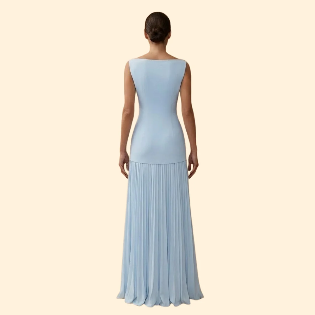Women’s Maxi Dress with Pleated Skirt - Image 5