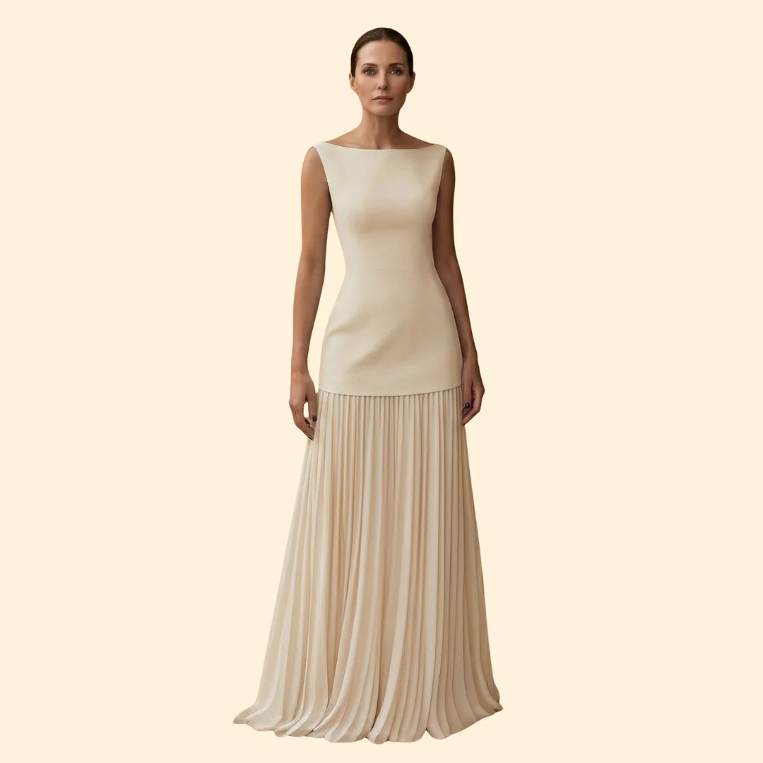 Women’s Maxi Dress with Pleated Skirt - Image 6