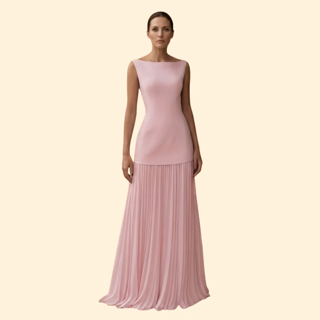 Women’s Maxi Dress with Pleated Skirt - Image 7