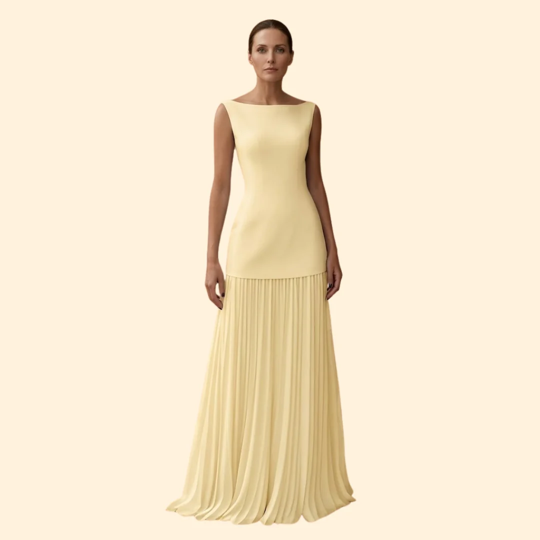 Women’s Maxi Dress with Pleated Skirt - Image 9