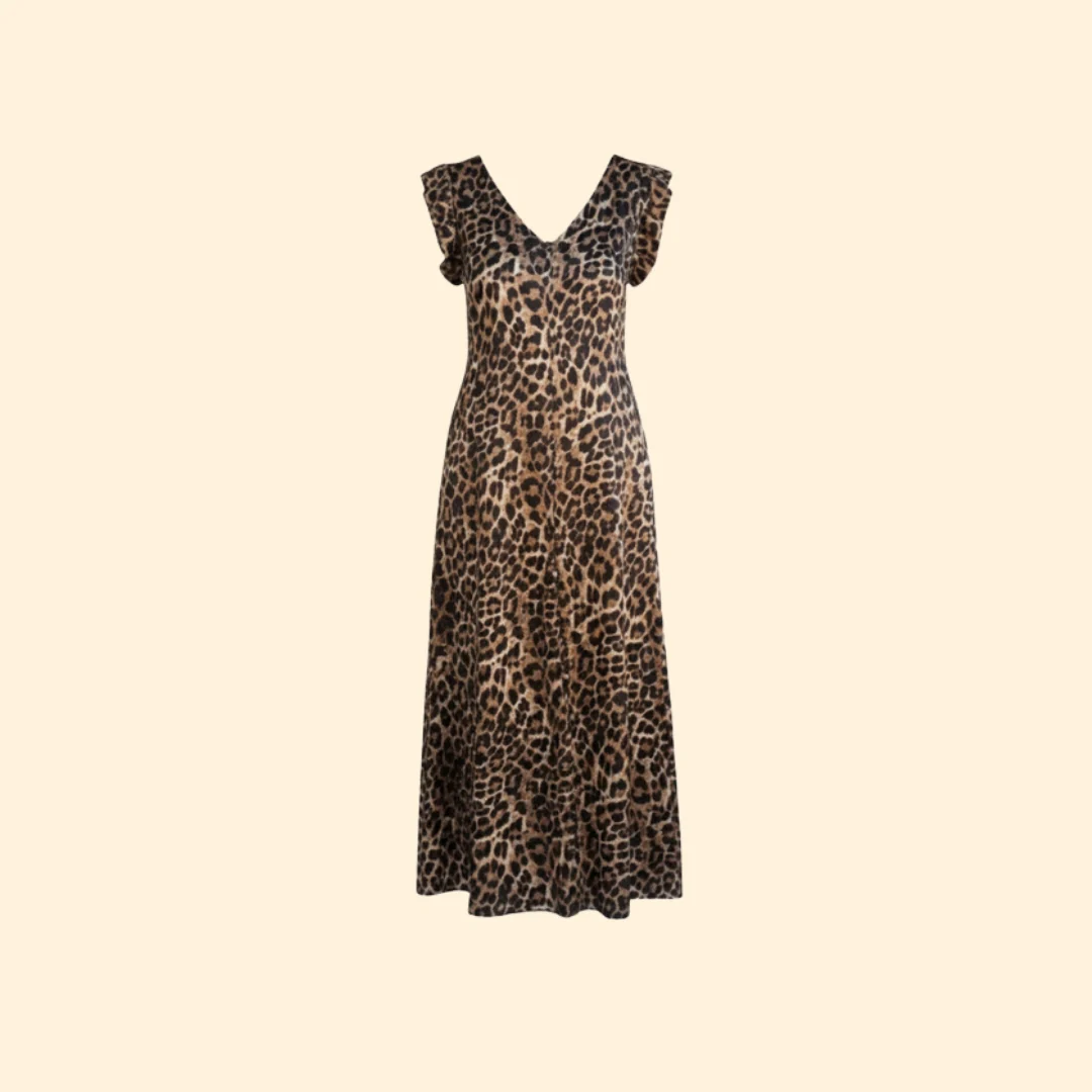 Women’s Maxi Dress with Ruffle Sleeves and Pockets