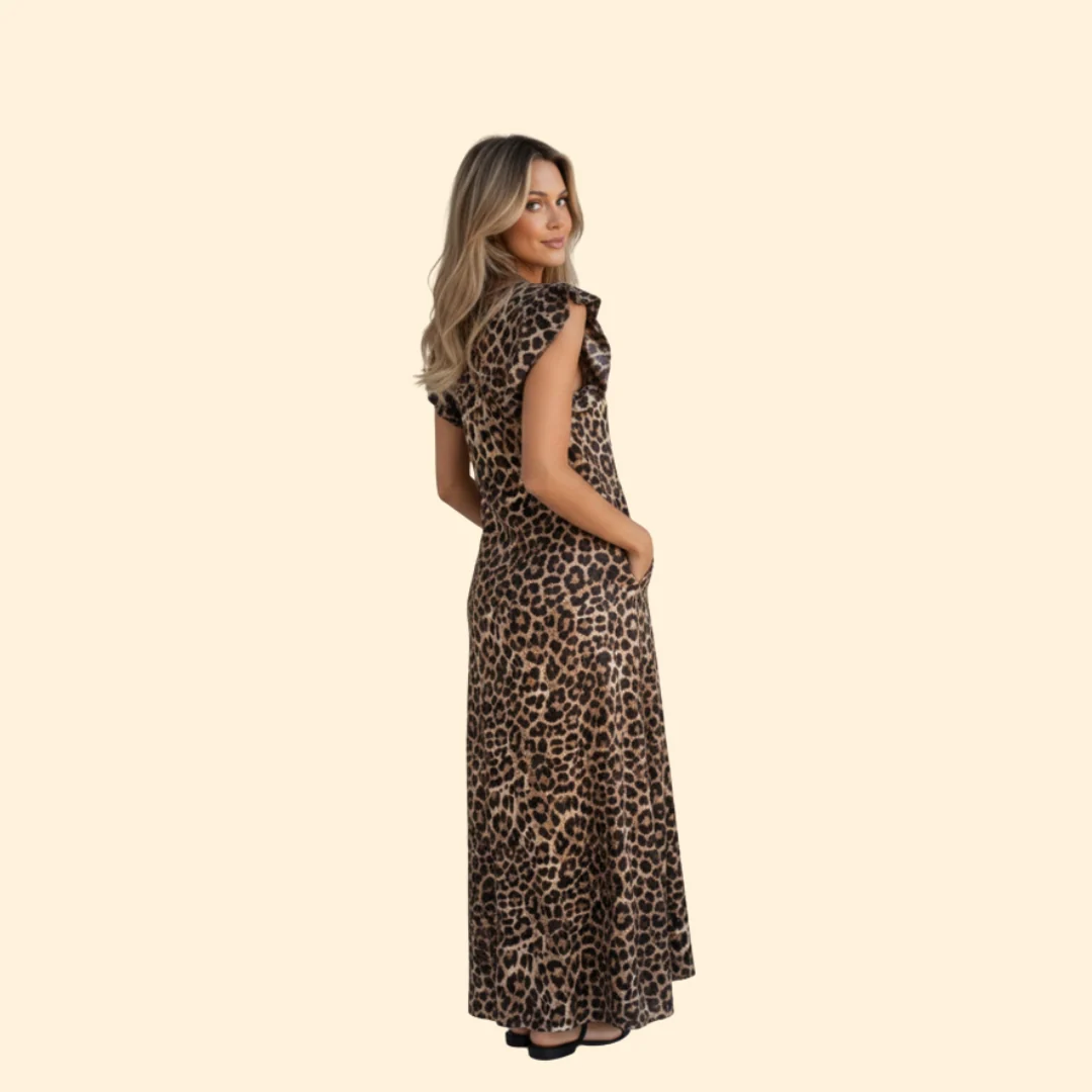 Women’s Maxi Dress with Ruffle Sleeves and Pockets - Image 5