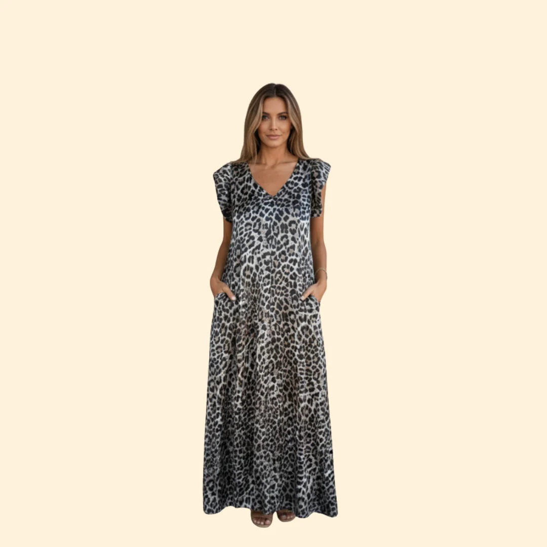 Women’s Maxi Dress with Ruffle Sleeves and Pockets - Image 8
