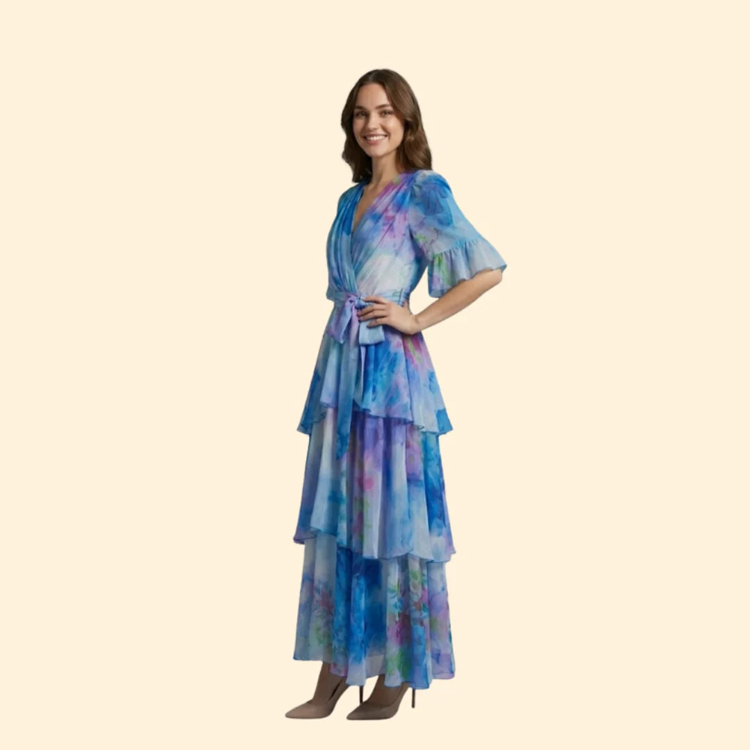 Women’s Maxi Dress with Tiered Skirt - Image 3