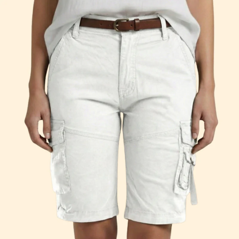 Women’s Mid-Cargo Shorts with Button Pockets - Image 7
