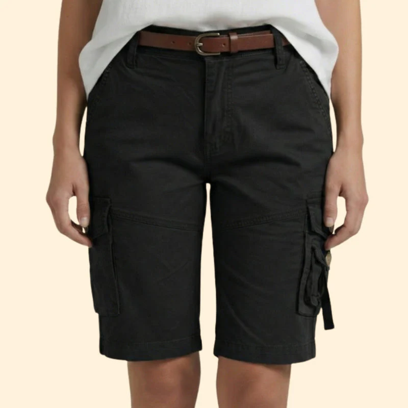 Women’s Mid-Cargo Shorts with Button Pockets - Image 8