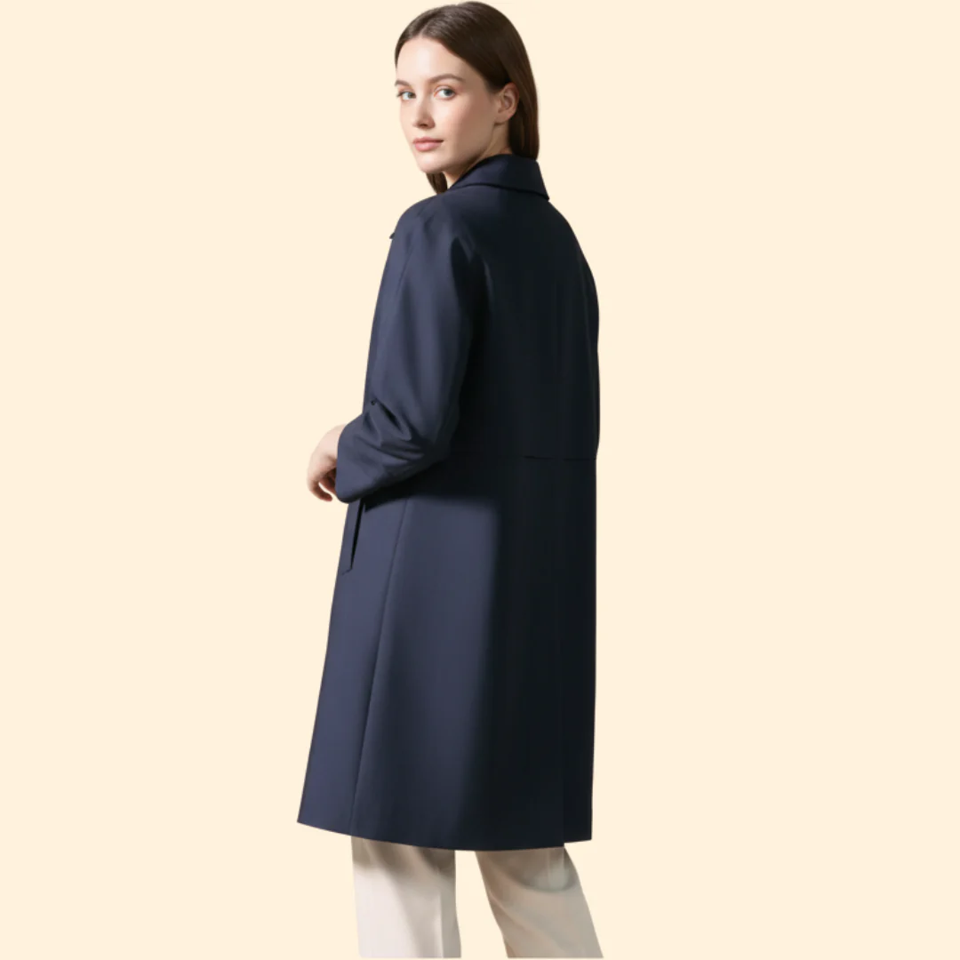 Women’s Mid Length Coat with Button Front - Image 3