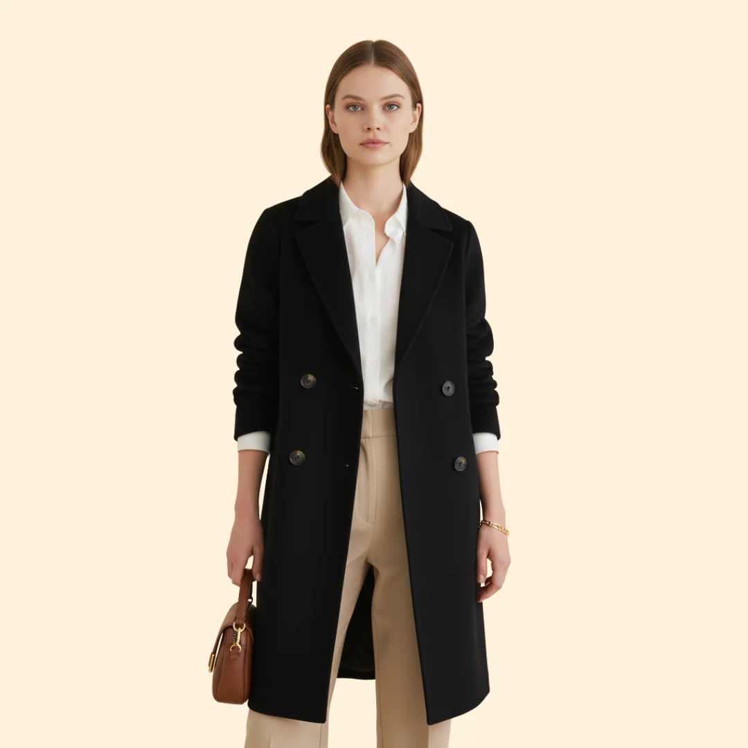 Women’s Mid Length Coat with Button Front - Image 6