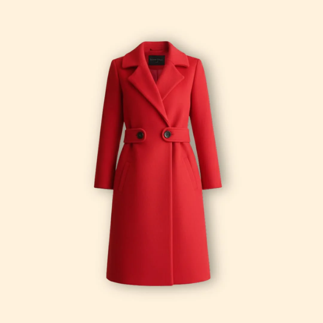 Women’s Mid Length Coat with Buttoned Front