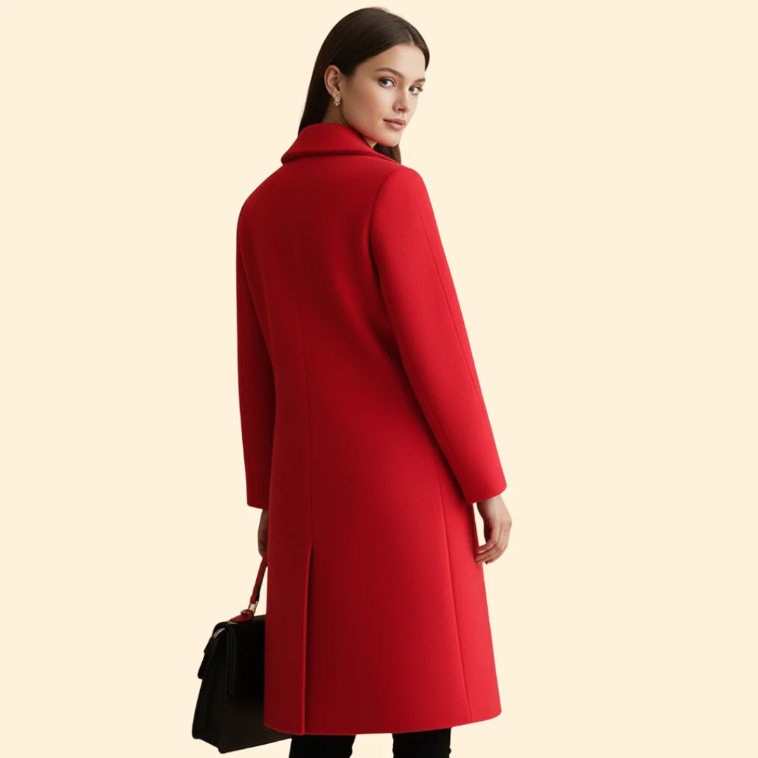 Women’s Mid Length Coat with Buttoned Front - Image 3