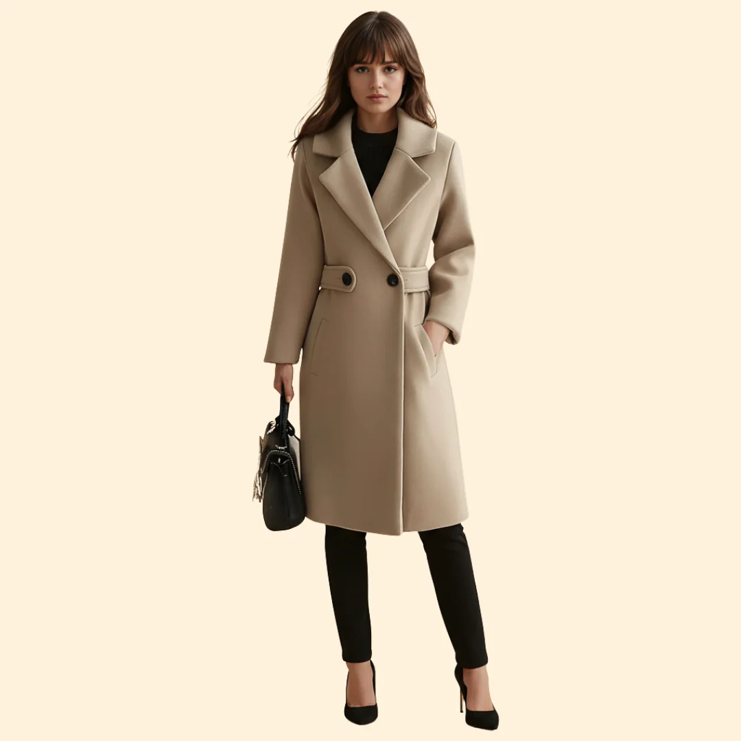 Women’s Mid Length Coat with Buttoned Front - Image 6