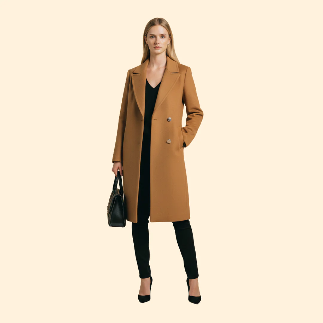 Women’s Mid Length Coat with Buttoned Front - Image 7