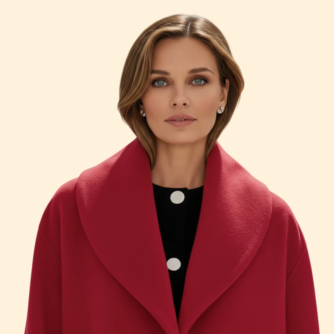 Women’s Mid-Length Coat with Wide Collar - Image 4