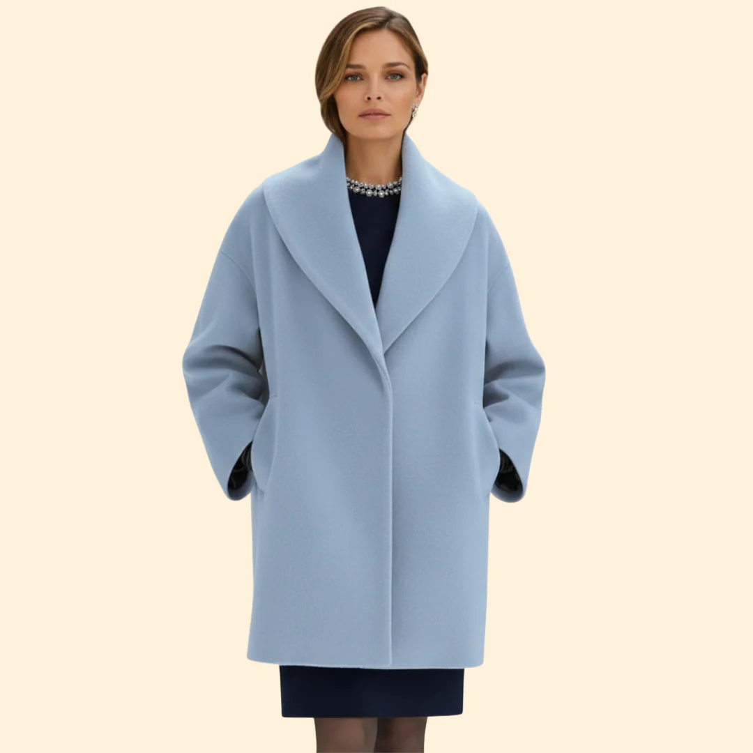 Women’s Mid-Length Coat with Wide Collar - Image 6