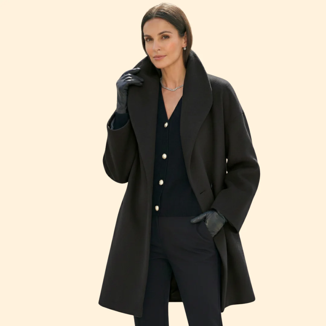 Women’s Mid-Length Coat with Wide Collar - Image 7