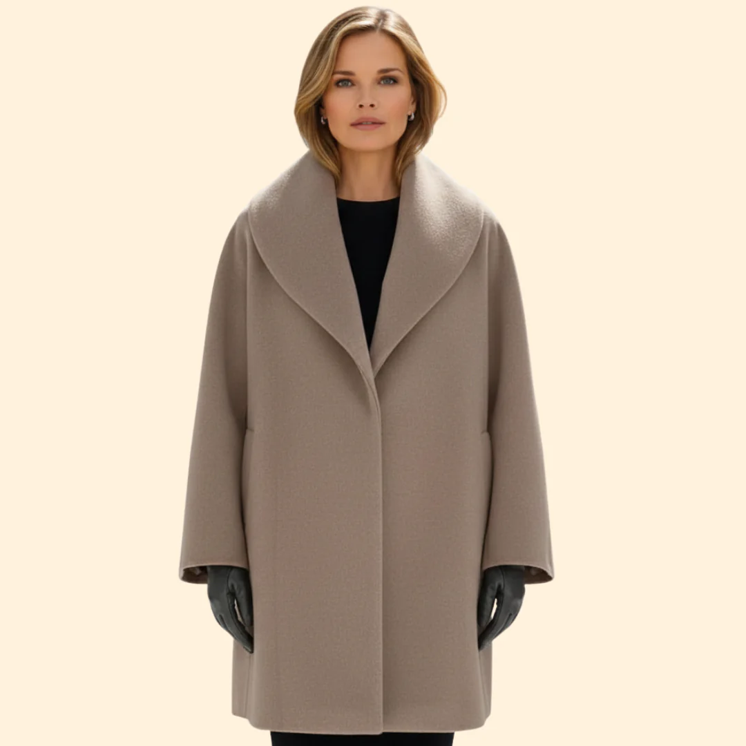 Women’s Mid-Length Coat with Wide Collar - Image 8