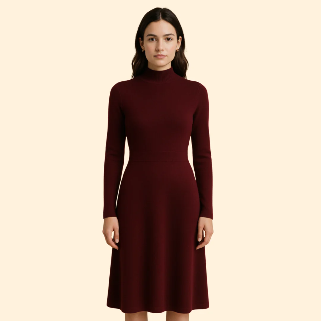 Women’s Wedding Guest Dress with Long Sleeves - Image 2