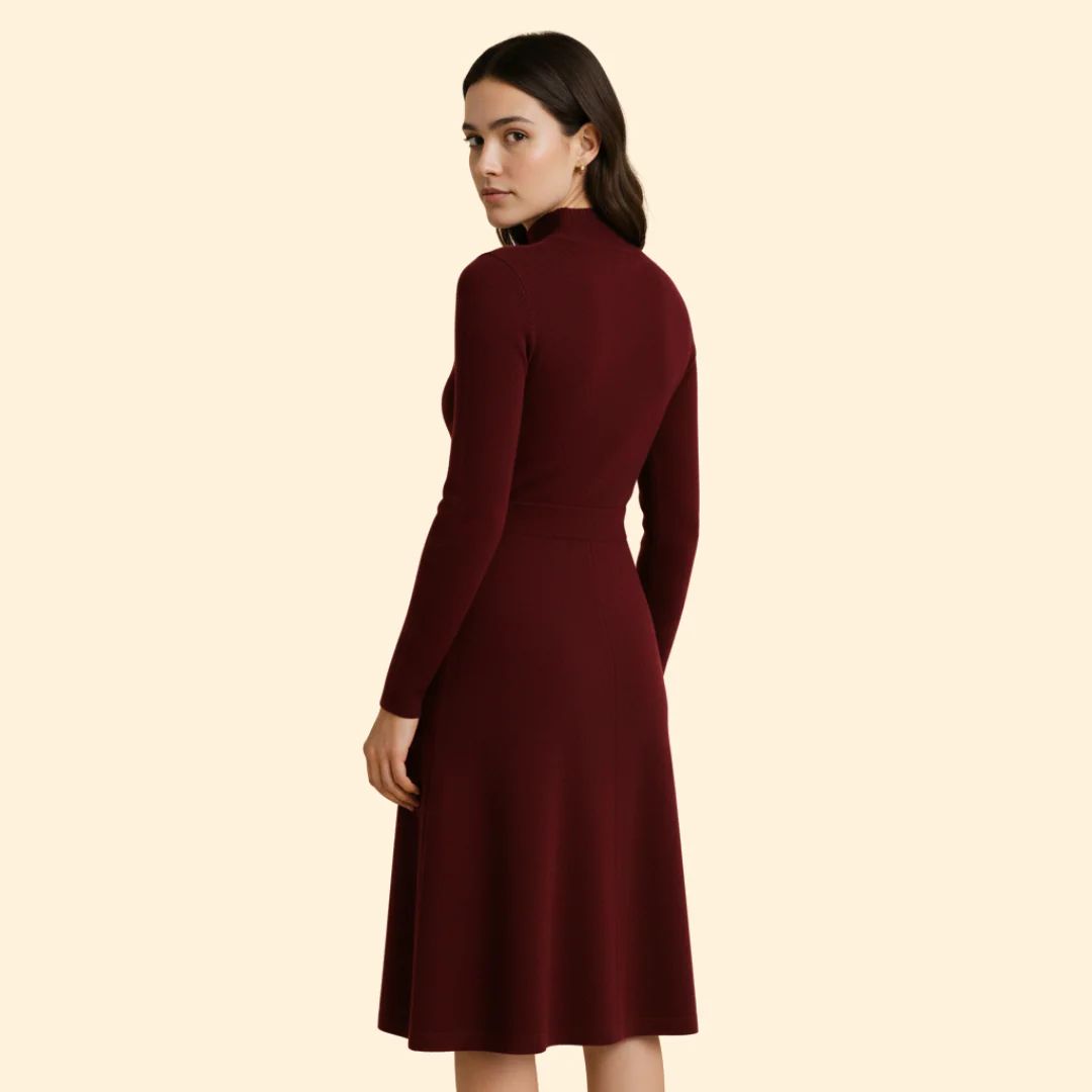Women’s Wedding Guest Dress with Long Sleeves - Image 3