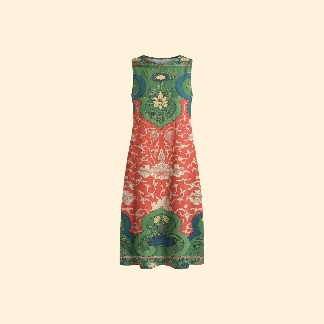 Women’s Midi Dress with Floral Pattern