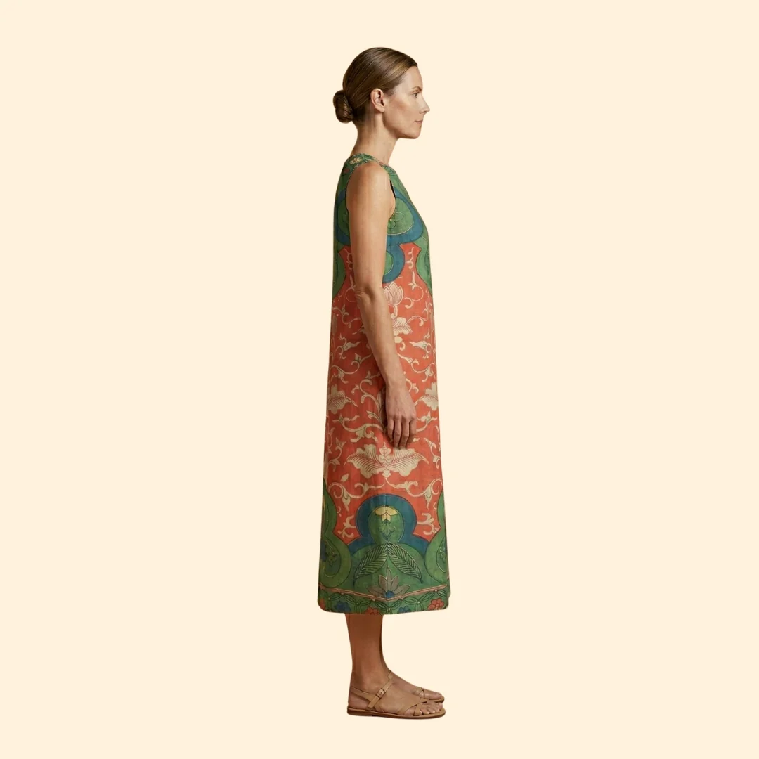 Women’s Midi Dress with Floral Pattern - Image 3