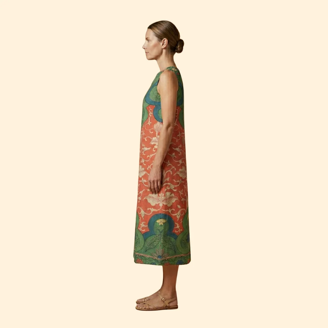 Women’s Midi Dress with Floral Pattern - Image 4