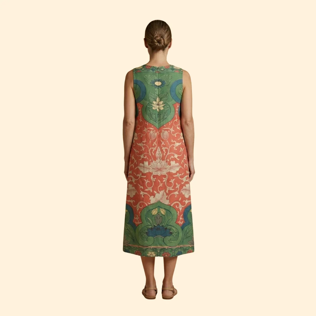 Women’s Midi Dress with Floral Pattern - Image 5