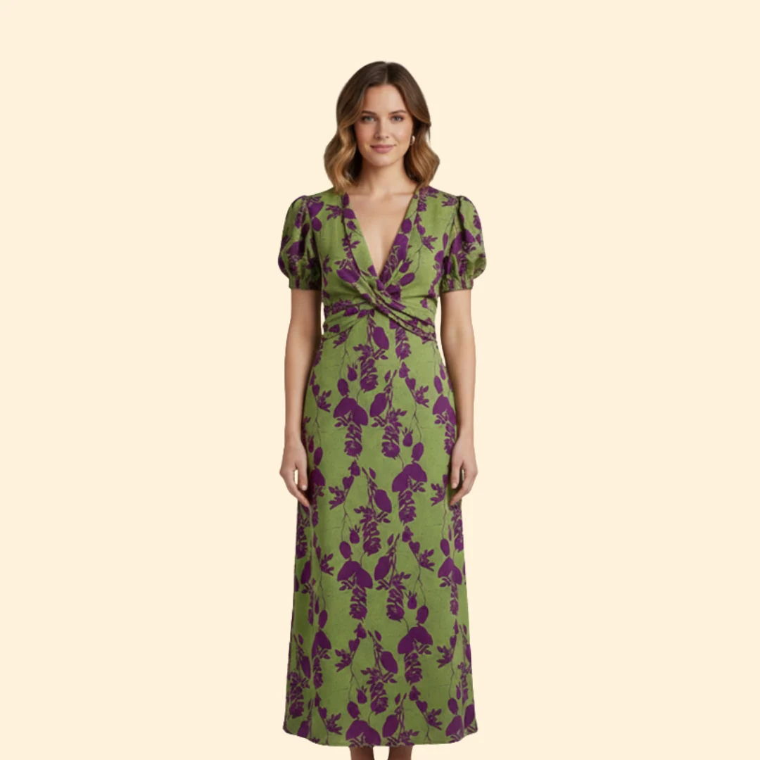 Women’s Midi Dress with Floral Print - Image 2