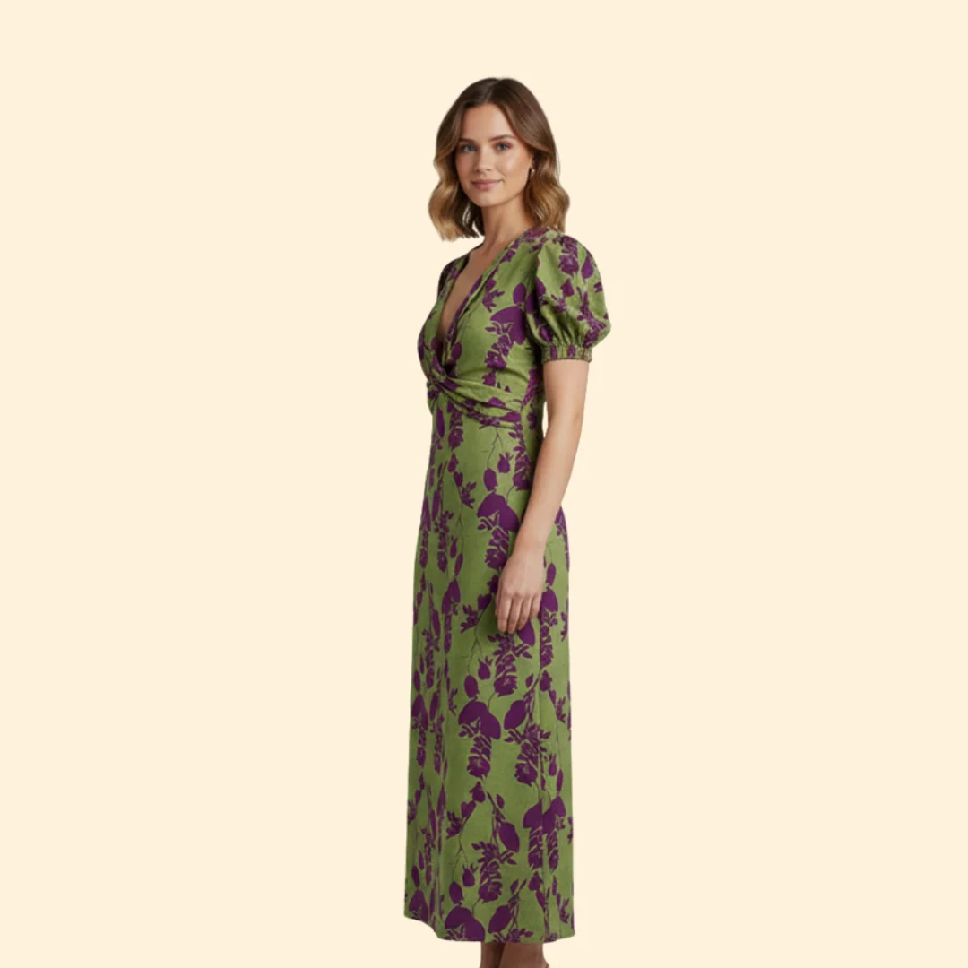 Women’s Midi Dress with Floral Print - Image 3
