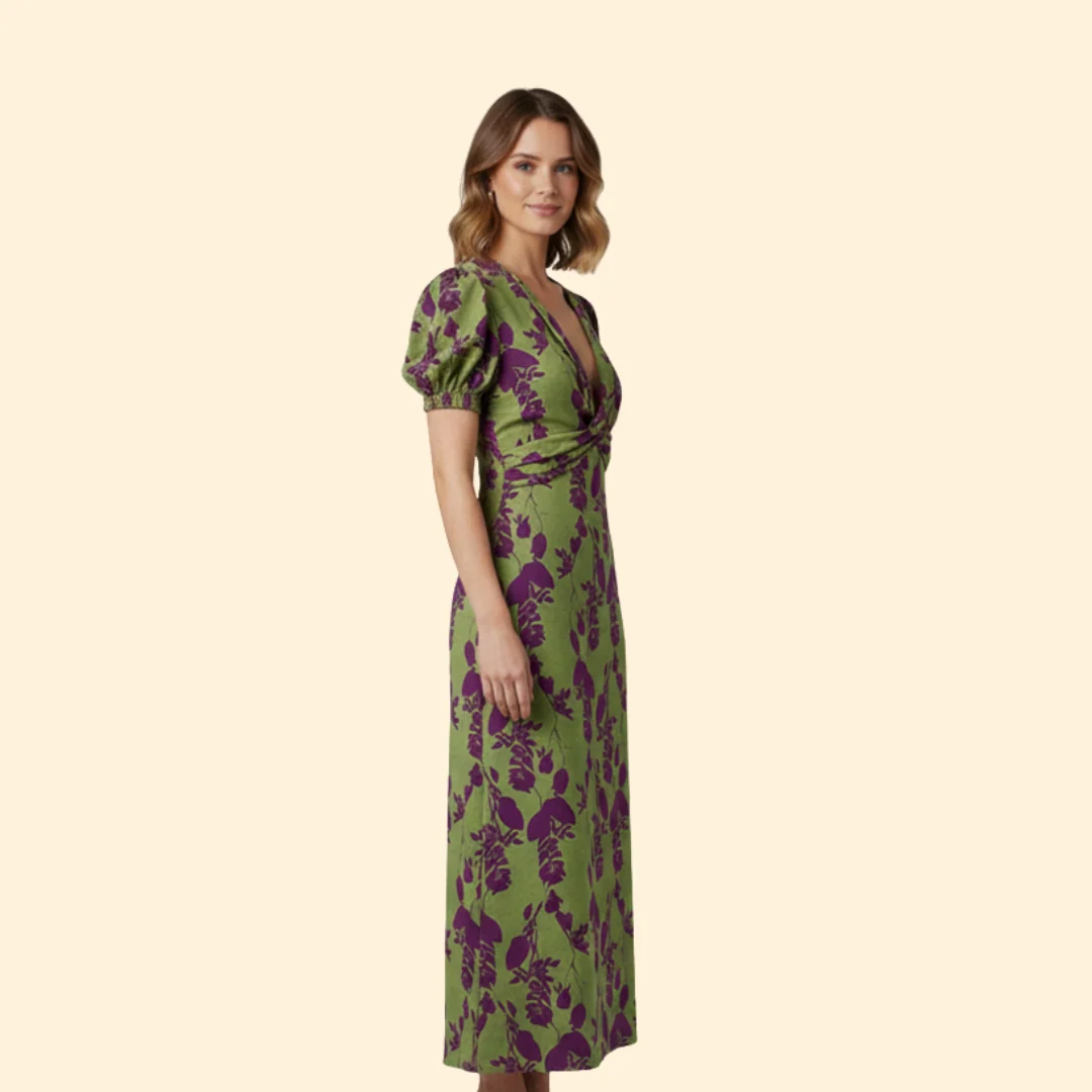 Women’s Midi Dress with Floral Print - Image 4