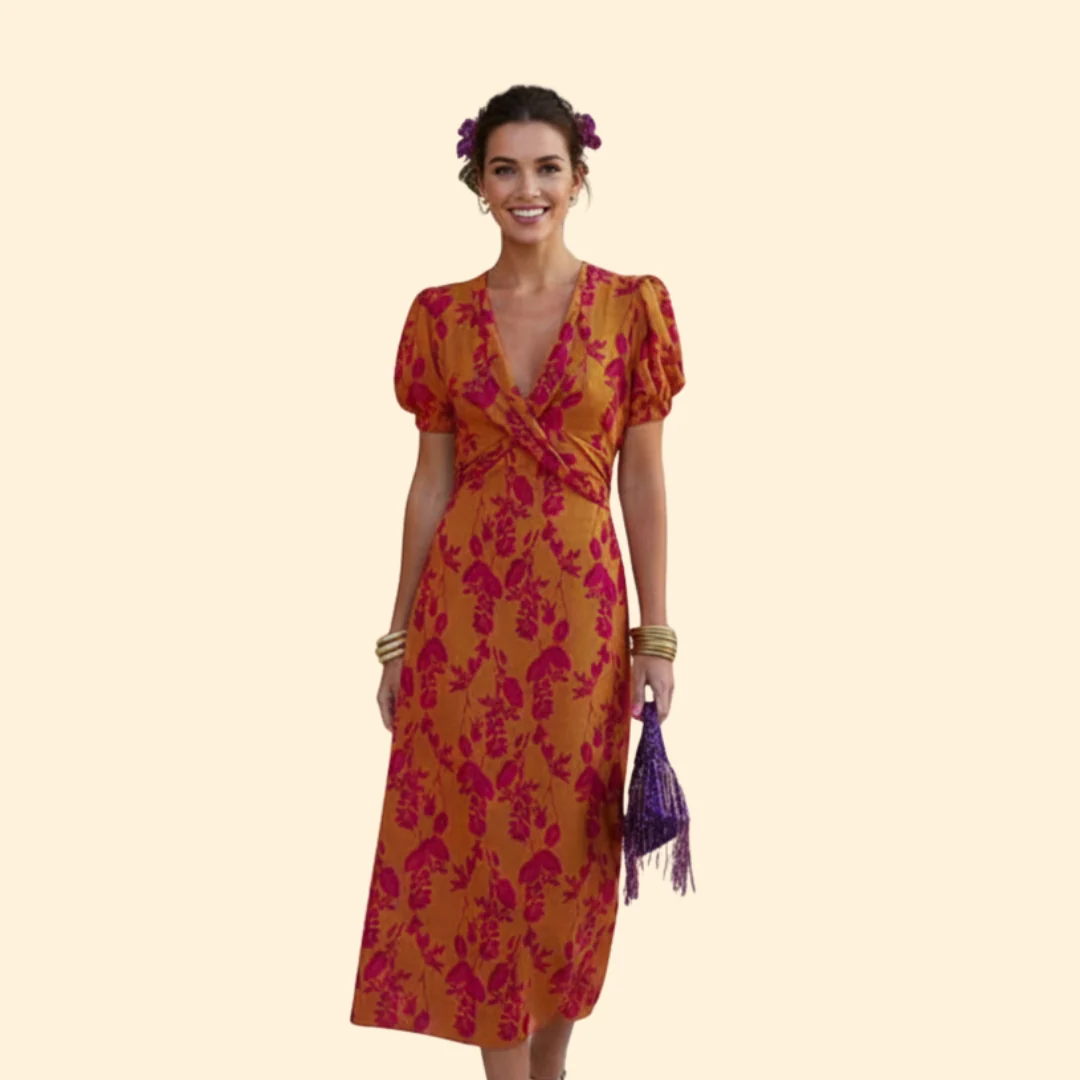 Women’s Midi Dress with Floral Print - Image 7