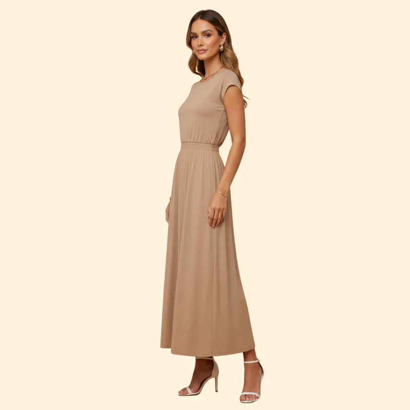 Women’s Midi Dress with High Waistband - Image 3