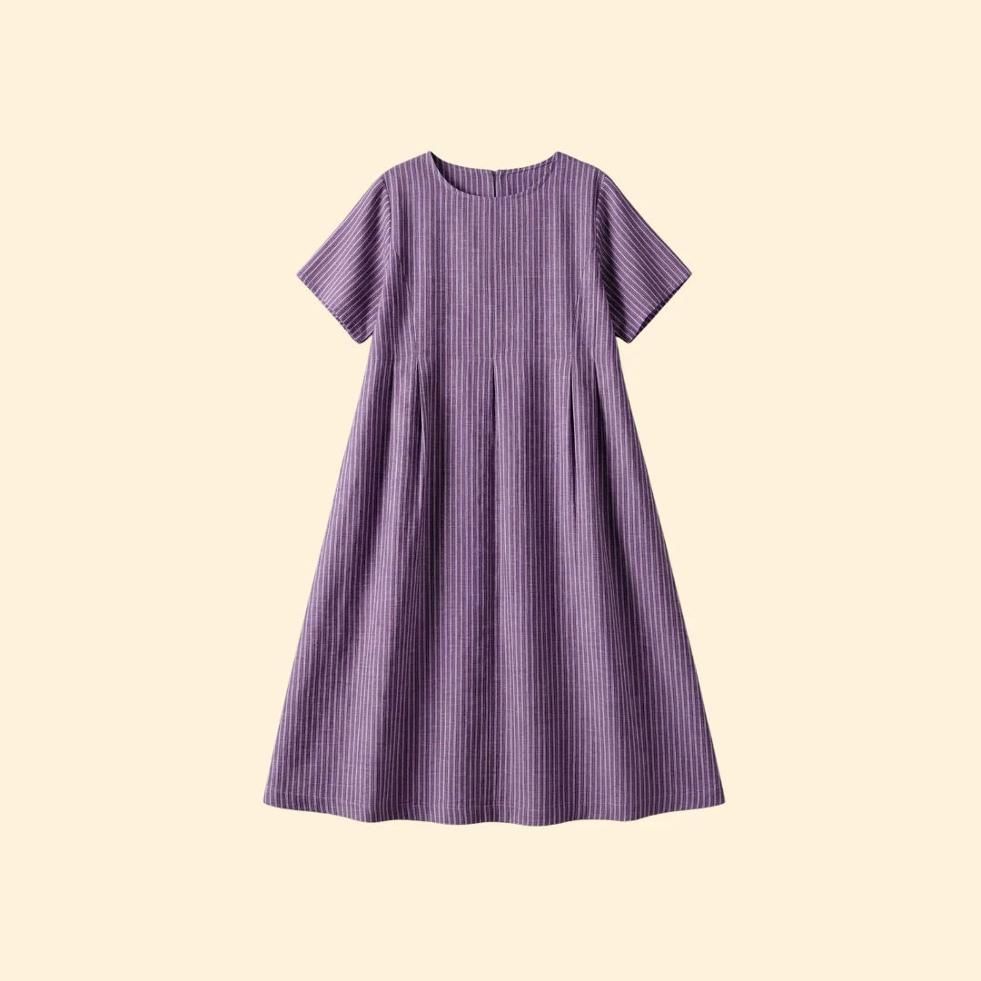 Women’s Midi Dress with Pleated Waist