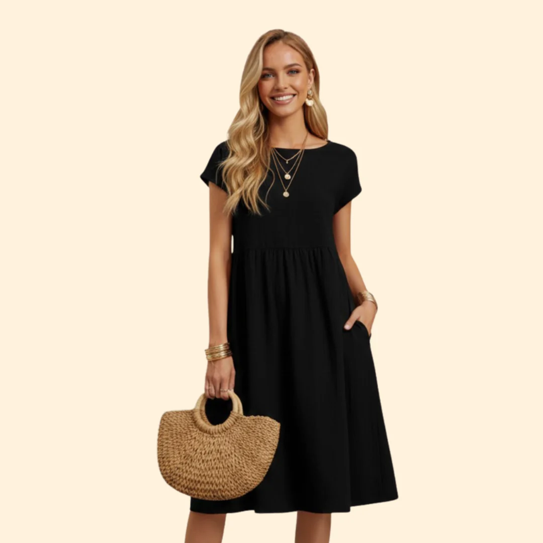 Women’s Midi Dress with Pockets and Boat Neckline - Image 12