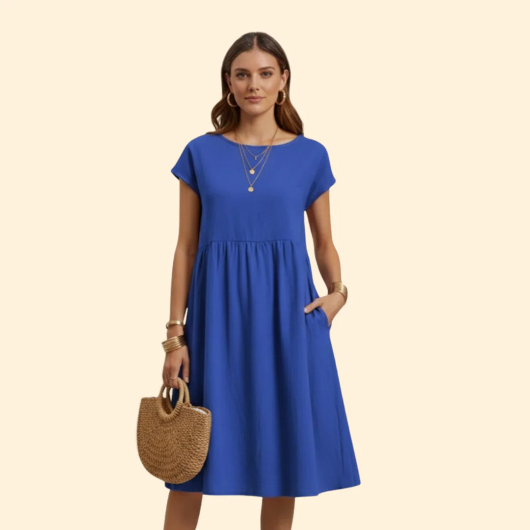 Women’s Midi Dress with Pockets and Boat Neckline - Image 14