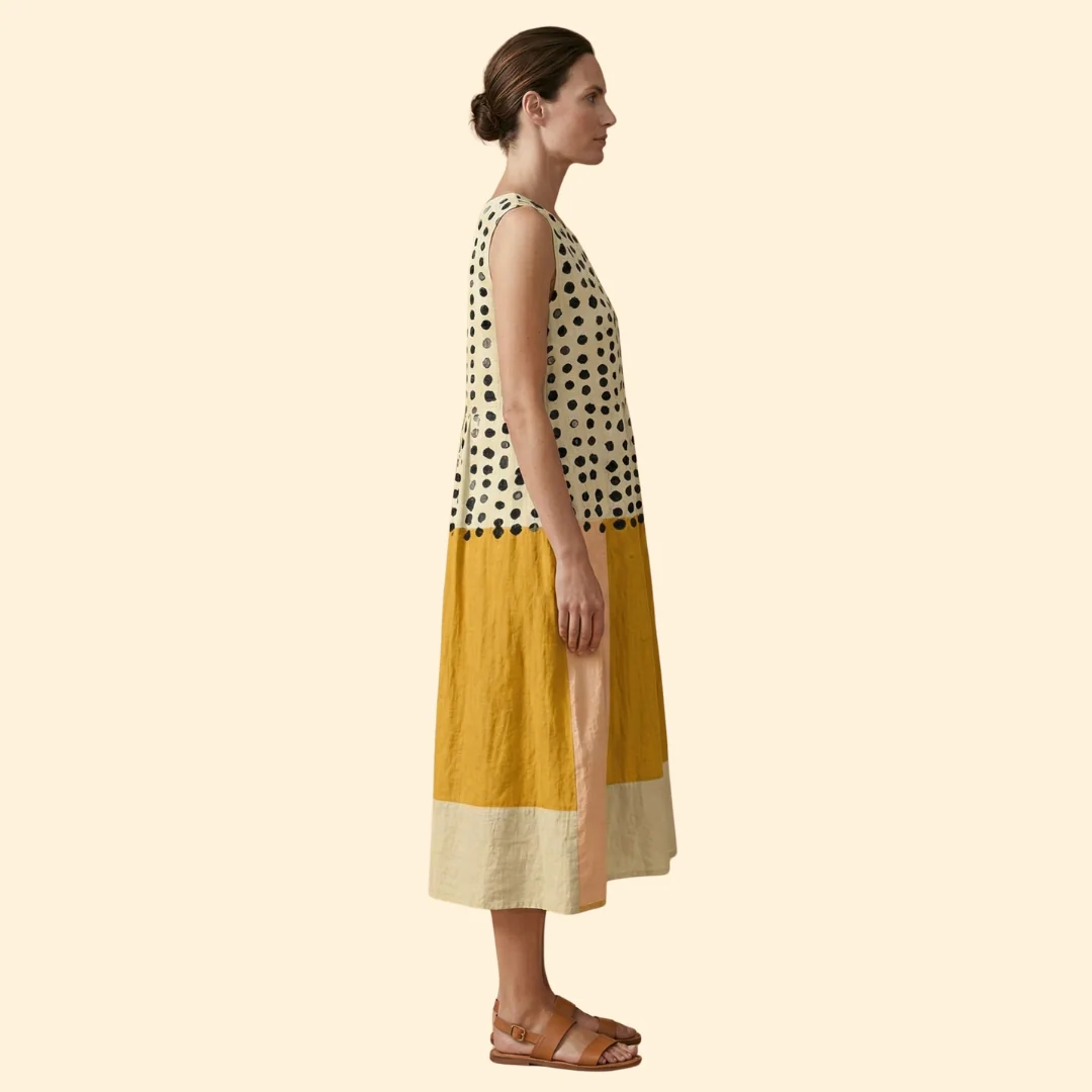 Women’s Midi Dress with Polka Dot Pattern - Image 3