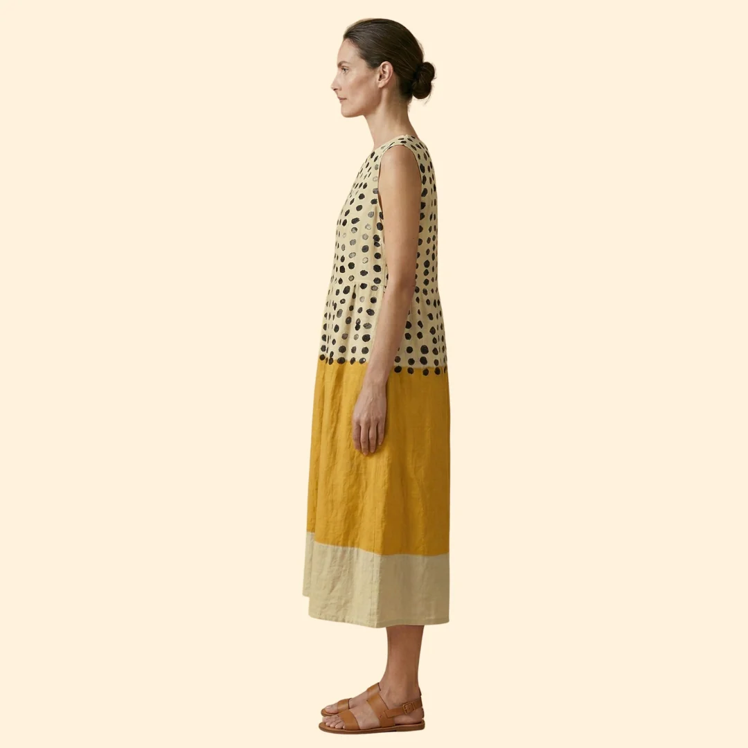 Women’s Midi Dress with Polka Dot Pattern - Image 4